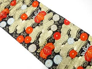 アンティーク　笠松に菊桐模様織出し袋帯（着用可）